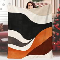 Extra Large Throw Blanket  Nordic Minimalist Moroccan Azilal Wave Pattern Super Soft AllSeason Couch Bedspread Machine Washa 75x100cm (30x40inch) black