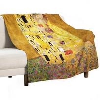 KLIMT THE KISS Throw Blanket Stylish Warm Blanket for Living Room Bedroom 100x125cm (40x50inch) yellow