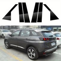 6 vnt. blizgūs juodi statramsčių apdailos juostelės automobilio durelių šoninės apdailos langų lipdukai Dangteliai Tinka Peugeot 3008 P84 2017 2018 2019 2020 2021 2022 2023 juoda