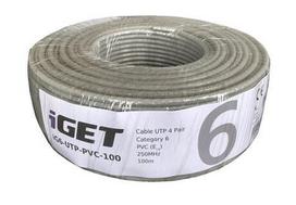 iGET tinklo kabelis CAT6 UTP PVC Eca 100m/ritinėlis (84005021)