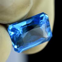 Natūralus mėlynasis safyras, laisvas brangakmenis 9,75 ct, unikalus smaragdo pjūvis, rugsėjo mėnesio gimimo akmuo 12.3 mm approx mėlyna