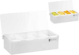 Royal Catering Polipropileniniai barmeno indai gėrimų priedams, 4 vnt.+ korpusas