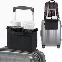 Luggage Cup Holder - Multifunctional Travel Caddy - Fits Suitcase Handles, Also, As A Stroller & Automotive Cup Holder - Pink juoda