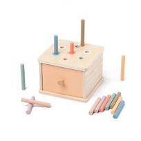 Montessori žaislai kūdikiams Medinė monetų dėžutė Žaislas Objekto pastovumo dėžutė Spalvų ir formų pažinimas Suderinkite Švietimo žaislas Smulkiosios motorikos žaislai beige