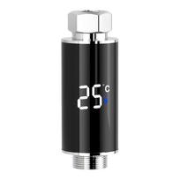 Digital Display Shower Head Water Temperature Meter black