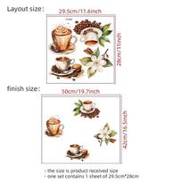 Coffee Lover Wall Stickers, Removable Self-Adhesive PVC Decals for Kitchen Cafe Home Decor 28x30cm įvairiaspalvis