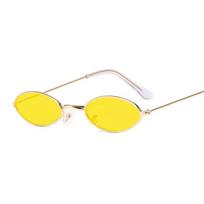 Retro Small Oval Sunglasses Woman Lentes De Sol Vintage Shades Metal Color Sun Spectacles for Female Fashion Designer Lunette beige