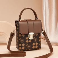 Women's bag minibag women's bag simple and fashionable mobile phone bag women's printed shoulder messenger bag bags 13*8*17*8 beige
