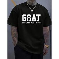 European sizes GOAT God Over All Things God Faith Jesus T T Shirt Men Relaxed Fit Clothing for All Seasons Breathable Sweat Wicking S juoda