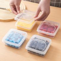 Refrigerator Storage Box Fresh-Keeping Box Frozen Meat Sub-Grid Small Box Mini Sealed Box Transparent Food Storage Crisper One Size beige