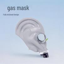 Self-Priming Gas Mask: Spray Paint, Formaldehyde, Biochemical, Pesticide, Protective Ghost Face Mask for Chlorine and Ammonia. Breathing Tube gray