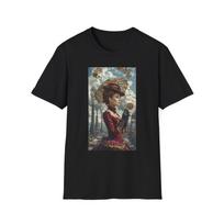 Steampunk Lady Unisex T-Shirt Victorian Era Vintage Art Tee Unique Gift for Fans 4XL black
