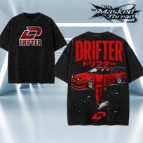 Drifter 02 marškinėliai Drift lenktyninio automobilio T-shirt JDM Streetwear Automobilių dovana 3XL red