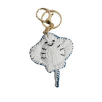 Bag Pendant Knitted Manta Ray Keychain Handmade Marine Crochet Pendants  Car Key Chain pilka