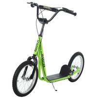 Children's Kick Scooter with Handbrake, Adjustable Handlebars, Large Wheels, Green
