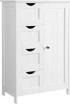 Songmics VASAGLE vonios kambario spintelė 55 × 82 × 30 cm su 4 stalčiais, LHC41W
