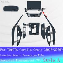 Car Interior Protective Film For TOYOTA Corolla Cross 2025-2026 Anti Scratch Self Healing Dashboard Screen Center Console Cover For RHD gray