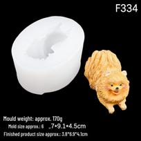 Adorable 3D Pomeranian Silicone Mold for Cake, Fondant, Resin, and Clay Crafting white