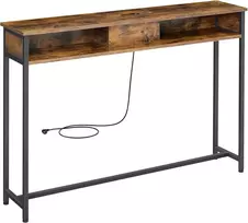 VASAGLE konsolinis staliukas su lizdais ir USB jungtimis, 120 × 25 × 81 cm, LNT111K01