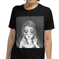 Manga Anime Girl Horror Creepy Disgusting Gross Short-Sleeve Unisex T-Shirt L black
