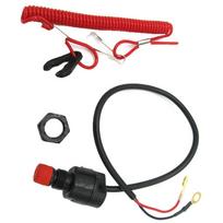 Boat Motor Emergency Kill Stop Switch for Yamaha /Tohatsu Outboard Stop Kill Switch Cut Off Switches with Safety Tether Lanyard raudona