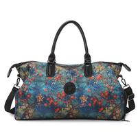New travel bag large capacity high sense high value old flower niche fashion shoulder messenger bag yoga maternity bag gray