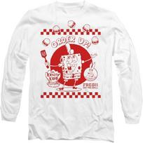 Spongebob Unisex Spongebob Squarepants Order Up! Adult Long Sleeve T-Shirt XXL balta