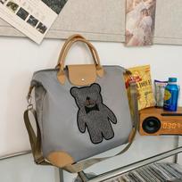 Tote bag Travel bag Diamond bear Oxford cloth bag Casual large bag Men's bag Women's bag Handheld shoulder messenger bag Student žalia