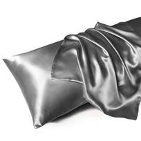 Mulberry Silk Pillowcase Bed Pillow Covers White Black Gray Champagne Gold Luxury Cases Home Bedding Standard Queen Size 1PCx51x66cm(20x26in) tamsiai pilka spalva