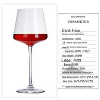 Burgundy Crystal Wine Glasses & Decanter Set - Large Size, Creative Design white