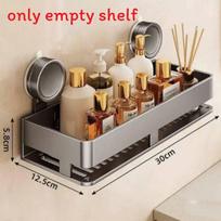 Modern Minimalist Suction Cup Bathroom Shelf With Hooks For Home Organization 40cm No Hook gray