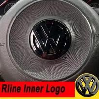 awq6 Volkswagen blizgaus juodo vairo emblemos dangtelis Golf 7 Rline logotipui juodas vairui juoda