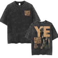 Kanye West Telling Truth Is Crazy in A World Full of Lies Washed Vintage T-shirts Men Women High Quality Loose Oversized T Shirt S įvairiaspalvis