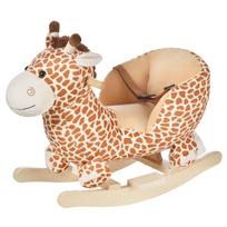 Baby Giraffe Rocking Horse Plush Toy for 18-36 Month Olds with Sound and Safety Belt 60x33x45 cm Brown