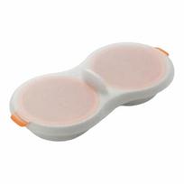 Food Grade Microwave Egg Poacher with Lid Non Stick Microwave Egg Steamer Quick Heating Double Cup Egg Cooking Tools oranžinė