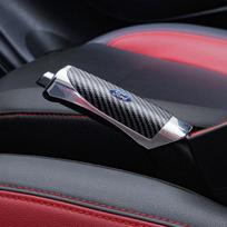 Car Hand Brake Carbon Parking Brake Handbrake Grips Protection Cover Car Interior For Ford Focus 3 4 MK3 Kuga Escape Mustang E black