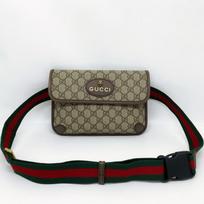 [Naudotas] Neo Vintage serija Auksinio folijos logotipas Monograma Tigro galva Dekoratyvinis dryžuotas peties dirželis Drobė ir oda Messenger B - Puikus #KGCSZL ONE SIZE gray