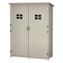 Medinis sodo namelis su dviem langais, įrankių laikymo spintelė, lauko dvivėris organizatorius 127,5I x 50P x 164A cm, pilkas 127.5 x 50 x 164 cm