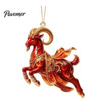 Festive Atmosphere Party Decor Galloping Goat Hanging Ornament, 2D Flat Acrylic Pendant, New Year Pendant Decorations Decoration for Christmas 4 brown