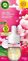 Dėklas AIR WICK Essential Oils kasetė elektriniam oro gaivintuvui Vyšnių žiedai ir sultingos avietės 19 ml