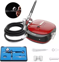 Oasser belaidis dvigubo veikimo aerografas su kompresoriumi, 0,3 mm, 2–15 PSI, HS-M901
