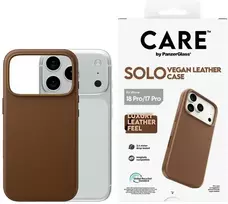 Dėklas Panzer Glass Case CARE by PanzerGlass Solo Vegan Leather MagSafe for iPhone 18 Pro / iPhone 17 Pro ruda