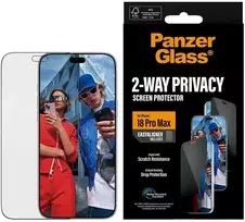 Panzer Glass PanzerGlass dvipusė privatumo ekrano apsauga Ultra-Wide Fit – privatumo stiklas, skirtas iPhone 18 Pro Max (PG37957)