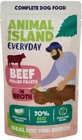 ANIMAL ISLAND Everyday jautienos plėšyti filė sultinyje - šlapias šunų maistas - 150g