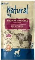 NATURAL jautiena su kepenėlėmis ir moliūgu - šlapias šunų maistas - 500g
