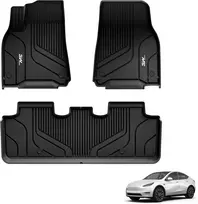 3W automobiliniai grindų kilimėliai Tesla Model Y 2020–2024, TPE, juodi, 21106-1-2-FBA