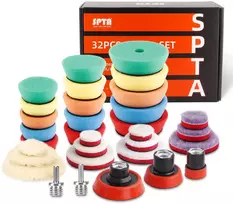 SPTA mini poliravimo kempinėlių rinkinys 32 dalių, 25, 50 ir 80 mm, M14, XBP123M14