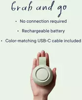 Hatch Baby nešiojamas miego garsų generatorius Rest Go, 10 garsų, USB-C, mėtinės spalvos