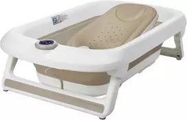 Primabobo sulankstoma kūdikio vonelė LUX su LCD termometru ir maudymo gultuku 6013_BEIGE_6609