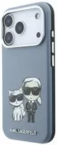 Karl Lagerfeld PU pusiau suvyniojamas lygaus eskizo korpusas Magsafe dėklas, skirtas iPhone 18 Pro Max, mėlynas